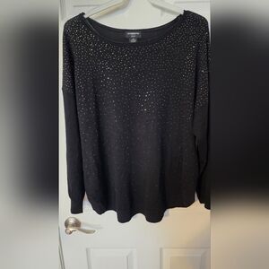 Liz Claiborne Black Sweater with Studded Accents